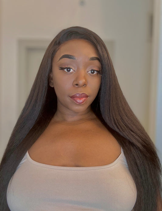 Kinky Straight Glue-less Wig HD Lace